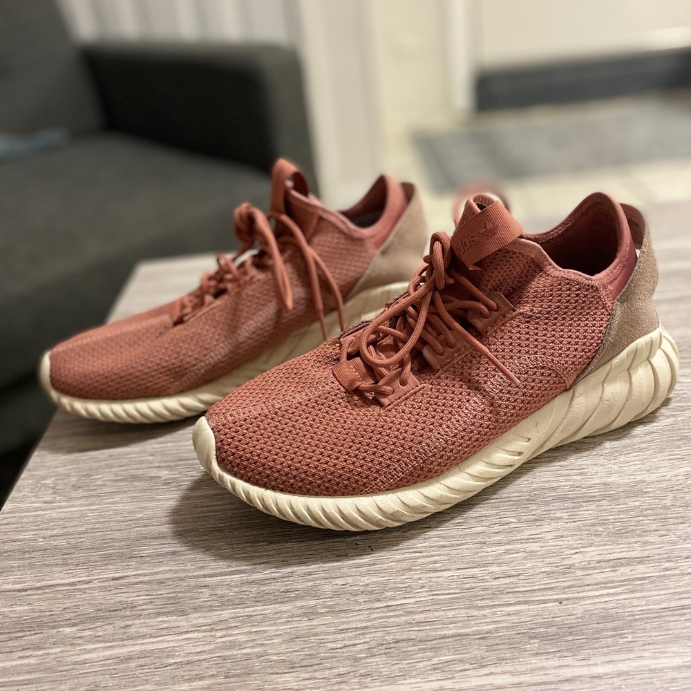 Adidas light pink boost sneakers